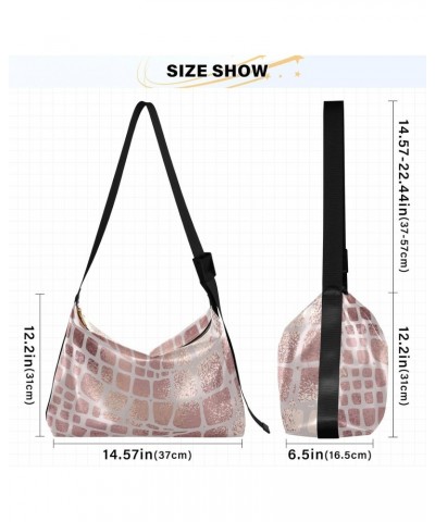 Mens Shoulder Bags Crossbody Snake Skin Rose Gold Cross Bag Ladies Fall Fashion Waist Packs $14.19 Hobo Bags