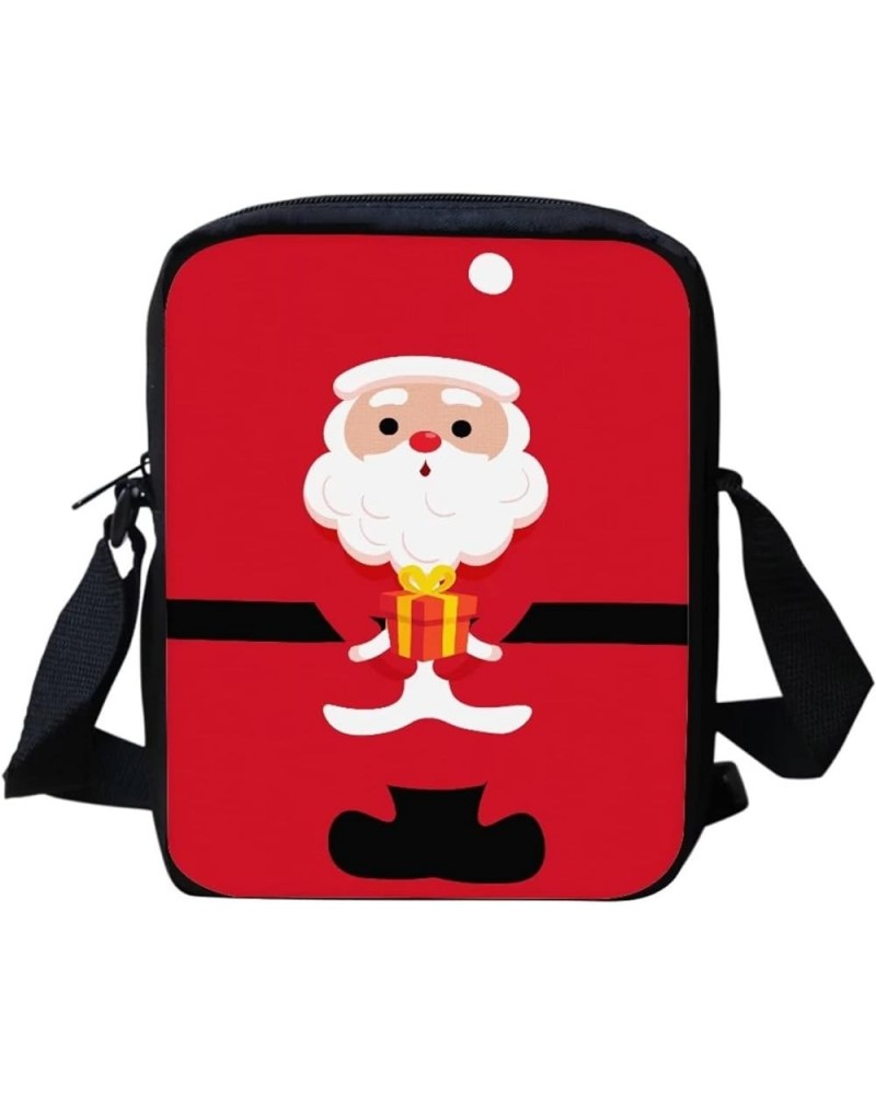 Christmas Sling Purse Women Men Casual Crossbody Bag Travel Shoulder Bag Santa Red $10.44 Crossbody Bags