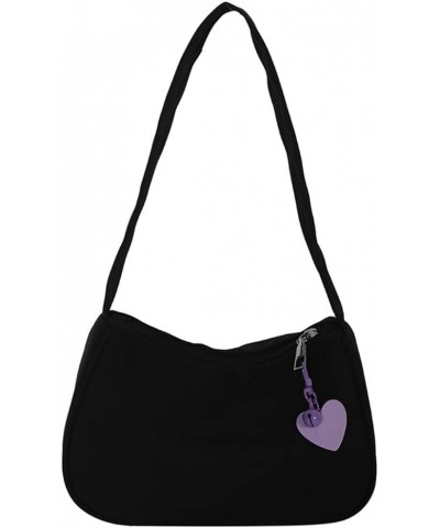 Sweet style small fresh and cute handbag all-match casual love bag shoulder bag (Purple) Black $11.12 Shoulder Bags