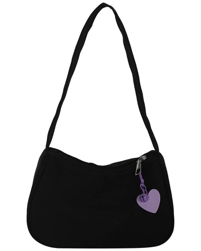 Sweet style small fresh and cute handbag all-match casual love bag shoulder bag (Purple) Black $11.12 Shoulder Bags