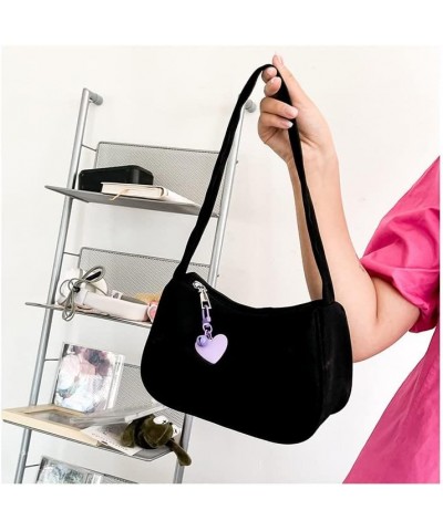 Sweet style small fresh and cute handbag all-match casual love bag shoulder bag (Purple) Black $11.12 Shoulder Bags