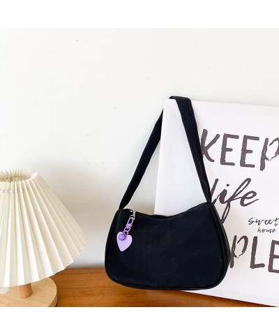 Sweet style small fresh and cute handbag all-match casual love bag shoulder bag (Purple) Black $11.12 Shoulder Bags