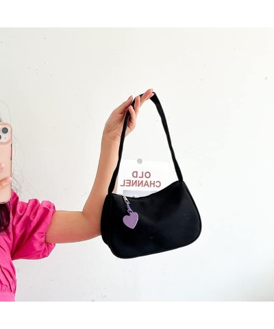 Sweet style small fresh and cute handbag all-match casual love bag shoulder bag (Purple) Black $11.12 Shoulder Bags