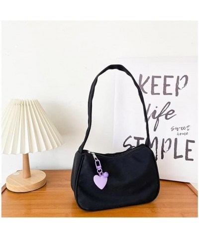 Sweet style small fresh and cute handbag all-match casual love bag shoulder bag (Purple) Black $11.12 Shoulder Bags