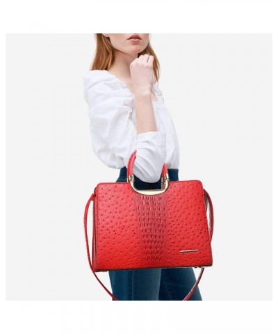 Womens Handbag Top Handle Shoulder Bag Tote Satchel Purse Work Bag with Matching Wallet (1-Black) Large 3-ostrich Red $38.94 ...