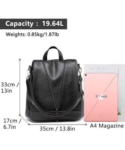 Women Backpack Purse PU Leather Anti-theft Casual Shoulder Bag Fashion Ladies Satchel Bag Large Capacity Travel Bag Waterproo...