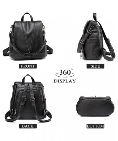 Women Backpack Purse PU Leather Anti-theft Casual Shoulder Bag Fashion Ladies Satchel Bag Large Capacity Travel Bag Waterproo...