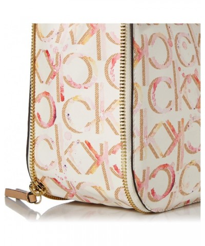 Gabrianna Novelty Slim Side Zip Tote Cherub White Multi Painted Linear $66.40 Totes