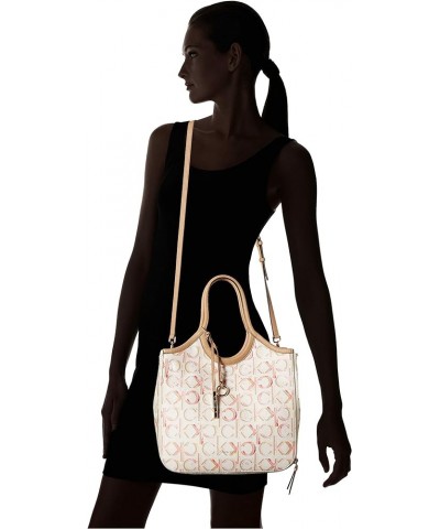 Gabrianna Novelty Slim Side Zip Tote Cherub White Multi Painted Linear $66.40 Totes