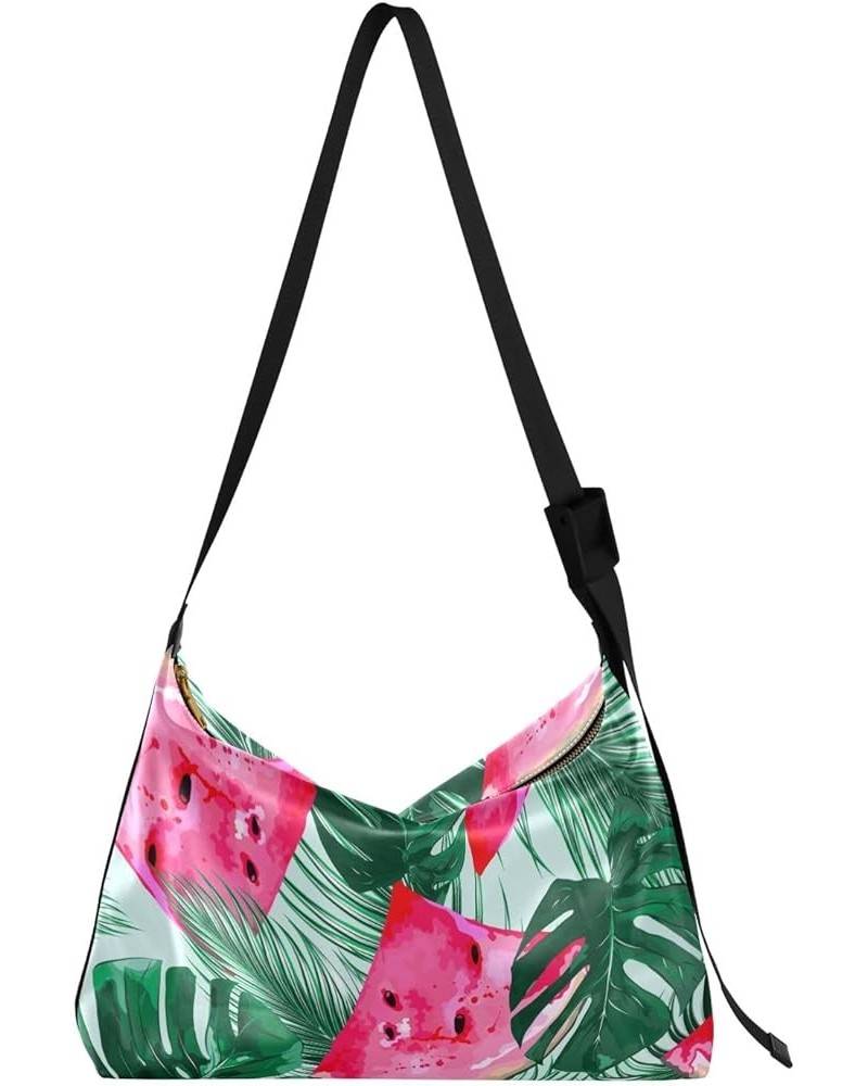 Watermelons Tropical Palm Leaves PU Leather Shoulder Bags Shoulder Bag for Women Cross Body Bag for Men Watermelons Tropical ...