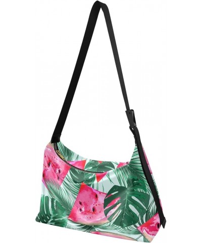 Watermelons Tropical Palm Leaves PU Leather Shoulder Bags Shoulder Bag for Women Cross Body Bag for Men Watermelons Tropical ...