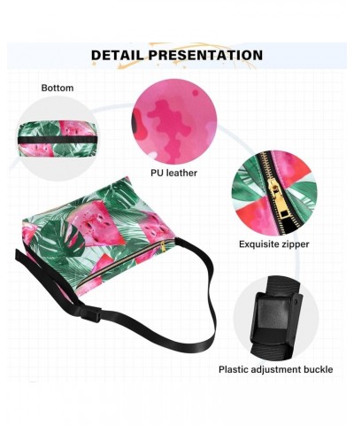 Watermelons Tropical Palm Leaves PU Leather Shoulder Bags Shoulder Bag for Women Cross Body Bag for Men Watermelons Tropical ...