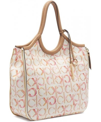 Gabrianna Novelty Slim Side Zip Tote Cherub White Multi Painted Linear $66.40 Totes