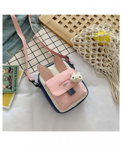 Japanese Harajuku Kawaii Cute Bunny Pendant Crossbody Bag, Cartoon Canvas Shoulder Bag Handbag Purse Messenger Pink $10.06 Sh...