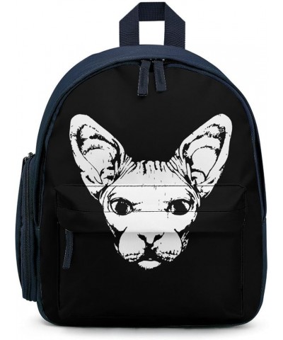 Sphynx Cat Face Funny Backpack Small Casual Daypack Purse Travel Bag with Adjustable Strap Cute Print Blue-style $18.35 Backp...