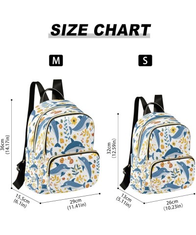 Dolphin Yellow Flower Women Backpack Purse Ladies Fashion Shoulder Bag Daypack Travel Bag 7.5L Small $18.28 Backpacks