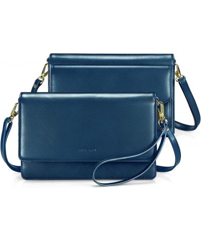 Crossbody Bag for Women Cellphone Little Purse with Credit Card Slots Lightweight Leather Wristlet Wallet Plus Size Blue $15....