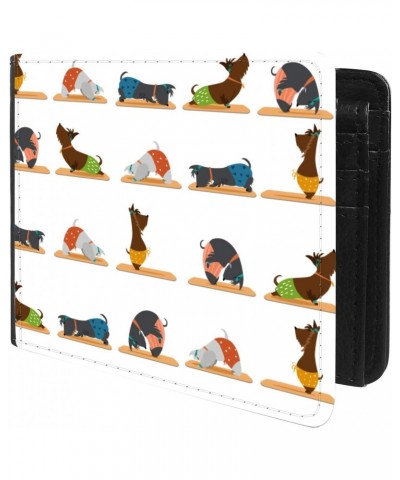 Unique Desige Pattern - Funny Yoga Dogs, Slim Front Pocket Wallet Billfold RFID Blocking $9.59 Wallets