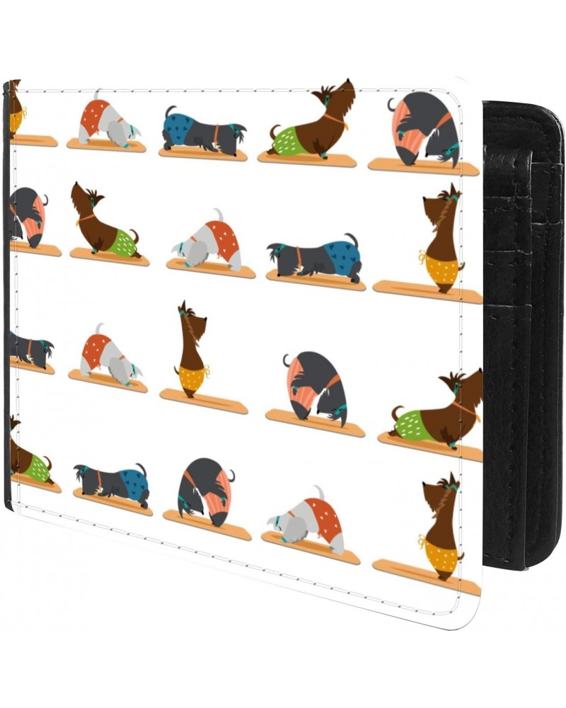 Unique Desige Pattern - Funny Yoga Dogs, Slim Front Pocket Wallet Billfold RFID Blocking $9.59 Wallets