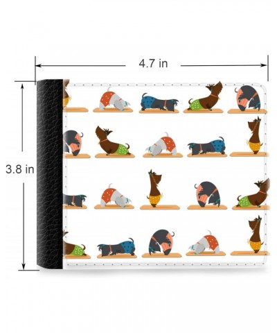 Unique Desige Pattern - Funny Yoga Dogs, Slim Front Pocket Wallet Billfold RFID Blocking $9.59 Wallets