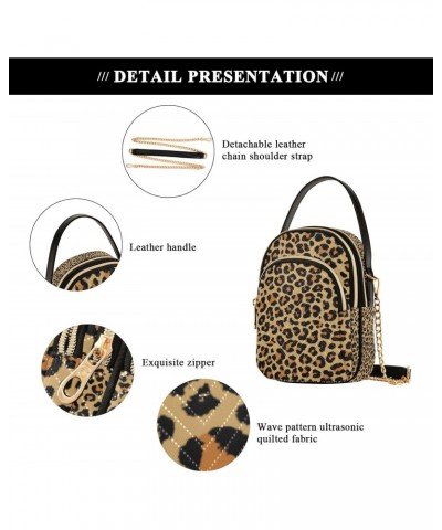 Crossbody Bag for Women, Leopard 3d Print Phone Purse Detachable Chain Bag Shoulder Handbag Wallet $12.71 Crossbody Bags