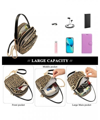 Crossbody Bag for Women, Leopard 3d Print Phone Purse Detachable Chain Bag Shoulder Handbag Wallet $12.71 Crossbody Bags