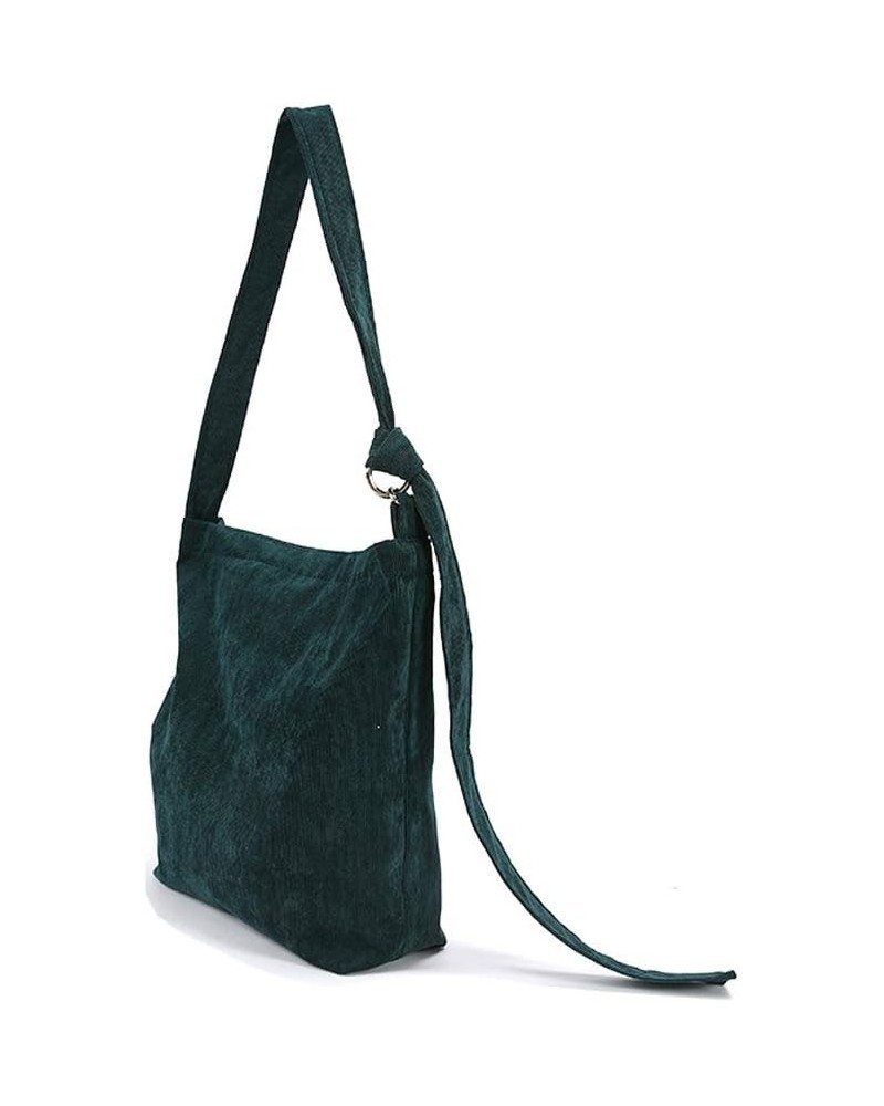 Women Corduroy Fashion Shoulder Bag Casual Handbag Crossbody Bag Dark Green $16.49 Shoulder Bags