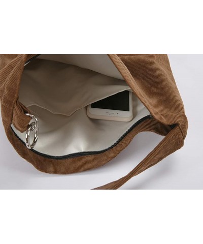 Women Corduroy Fashion Shoulder Bag Casual Handbag Crossbody Bag Dark Green $16.49 Shoulder Bags