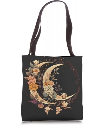 Floral Moon Phase flower crescent moon cool eclipse moon Tote Bag $12.85 Totes