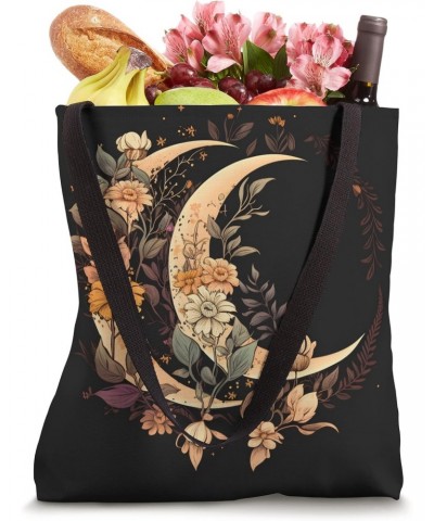 Floral Moon Phase flower crescent moon cool eclipse moon Tote Bag $12.85 Totes