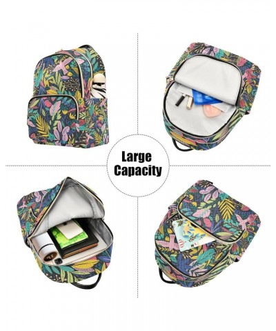 Flower Leaves Colorful Backpack for Women Shoulder Bag Lightweight Mini Backpack Casual Daypack Back Pack Mini(10.23'' x 5.11...