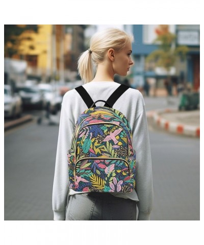 Flower Leaves Colorful Backpack for Women Shoulder Bag Lightweight Mini Backpack Casual Daypack Back Pack Mini(10.23'' x 5.11...