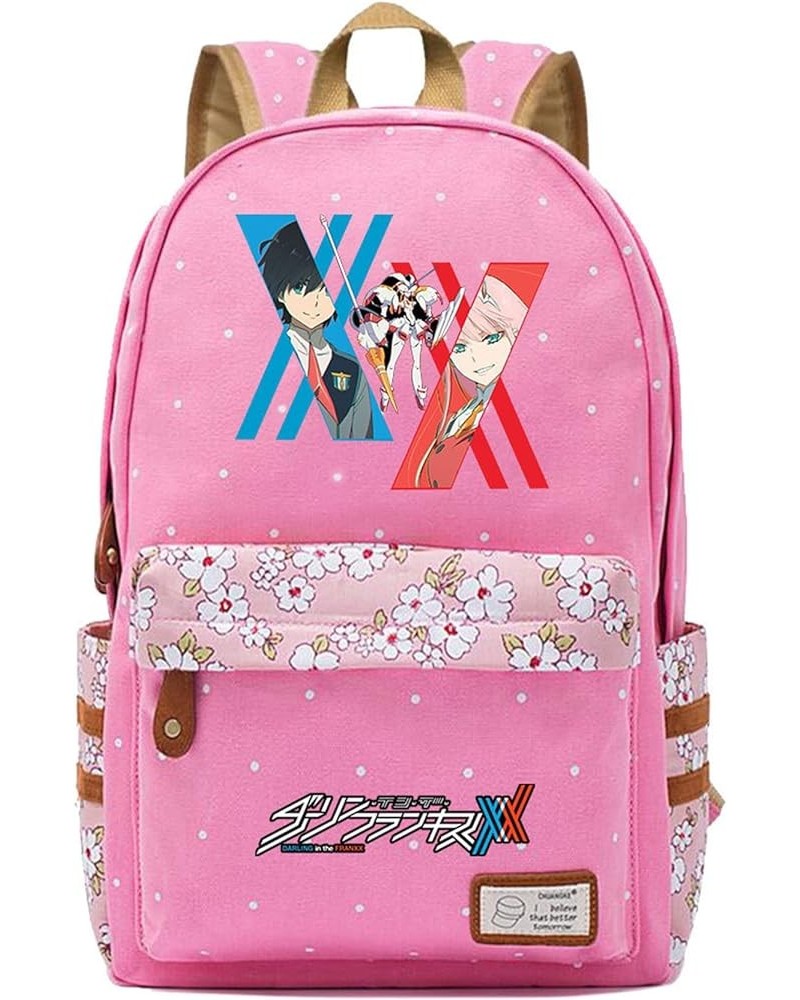 Teens DARLING in the FRANXX Knapsack Lightweight Wear Resistant Student Bookbag Casual Daypacks for Travel,Hiking Pink2 One S...