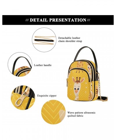 Cute Giraffes Womens Sling Backpack Crossbody Chain Shoulder Bags Waist Packs Multipurpose Handbags for Travel Shopping Offic...