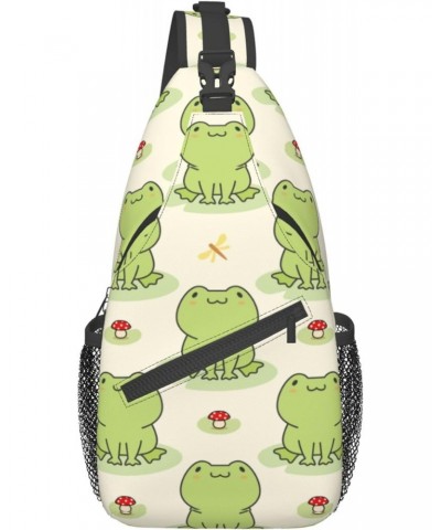 Frog Mushroom Sling Bag for Women Men, Summer Animal Crossbody Sling Backpack, Shoulder Chest Pack for Travel Casual Hiking $...