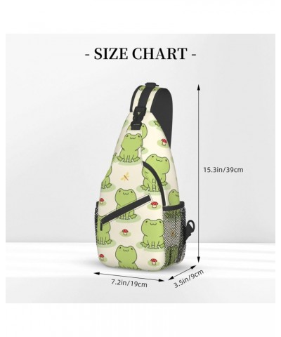 Frog Mushroom Sling Bag for Women Men, Summer Animal Crossbody Sling Backpack, Shoulder Chest Pack for Travel Casual Hiking $...