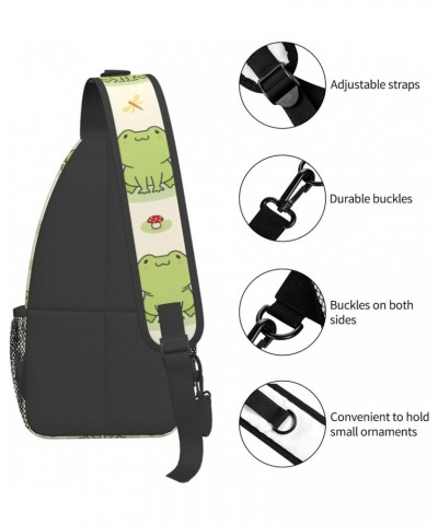 Frog Mushroom Sling Bag for Women Men, Summer Animal Crossbody Sling Backpack, Shoulder Chest Pack for Travel Casual Hiking $...