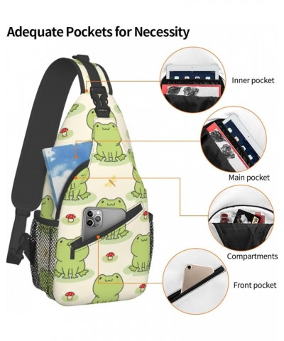 Frog Mushroom Sling Bag for Women Men, Summer Animal Crossbody Sling Backpack, Shoulder Chest Pack for Travel Casual Hiking $...