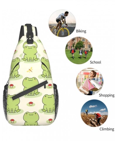 Frog Mushroom Sling Bag for Women Men, Summer Animal Crossbody Sling Backpack, Shoulder Chest Pack for Travel Casual Hiking $...