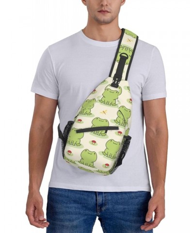 Frog Mushroom Sling Bag for Women Men, Summer Animal Crossbody Sling Backpack, Shoulder Chest Pack for Travel Casual Hiking $...