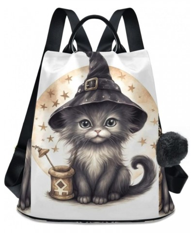 Halloween Black Cat Women Backpack, Fashion Anti Theft Casual Daypack Shoulder Bag Purse for Travel Work 15 inches $17.63 Bac...