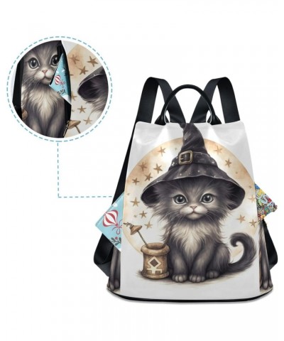 Halloween Black Cat Women Backpack, Fashion Anti Theft Casual Daypack Shoulder Bag Purse for Travel Work 15 inches $17.63 Bac...