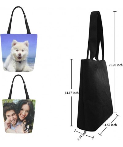 NICTIMEID Custom Womens Tote Bag Handbag Top Handle Bag Desing Your Own Picture or Name Canvas Tote Bag $10.35 Totes