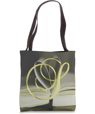 S Yellow Heart Book Page Story Read Love Initial Letter Name Tote Bag $8.74 Totes