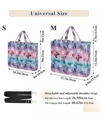 Women Butterfly Flower Corduroy Tote Bag Casual Handbags Fashion Shoulder Hobo bag $10.04 Totes