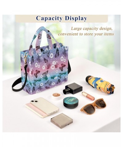 Women Butterfly Flower Corduroy Tote Bag Casual Handbags Fashion Shoulder Hobo bag $10.04 Totes