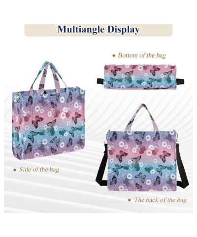 Women Butterfly Flower Corduroy Tote Bag Casual Handbags Fashion Shoulder Hobo bag $10.04 Totes