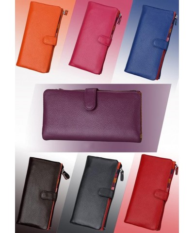 Leather Womens Wallets, Leather Buckle Long Wallets, Clutch Bags, ID Bags, Collar Pockets Color 8 $26.49 Wallets