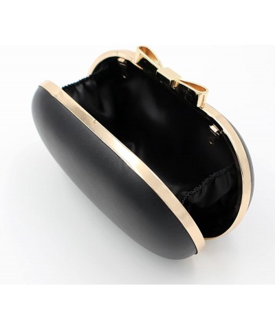 Women Soft PU Leather Evening Bag Clutch, Crossbody Bag with Detachable Chain Strap for Wedding Cocktail Party (Color : Black...