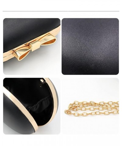 Women Soft PU Leather Evening Bag Clutch, Crossbody Bag with Detachable Chain Strap for Wedding Cocktail Party (Color : Black...